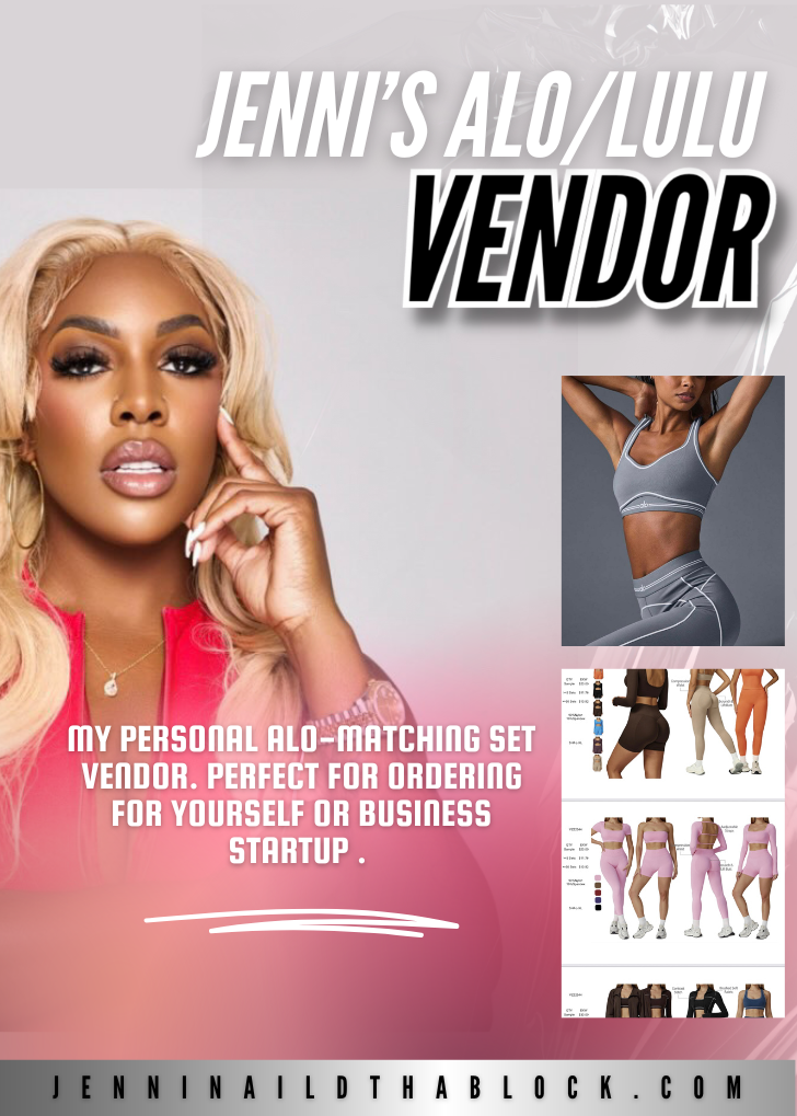 JENNI'S Clothing Vendor List: ALO, LULU, ETC